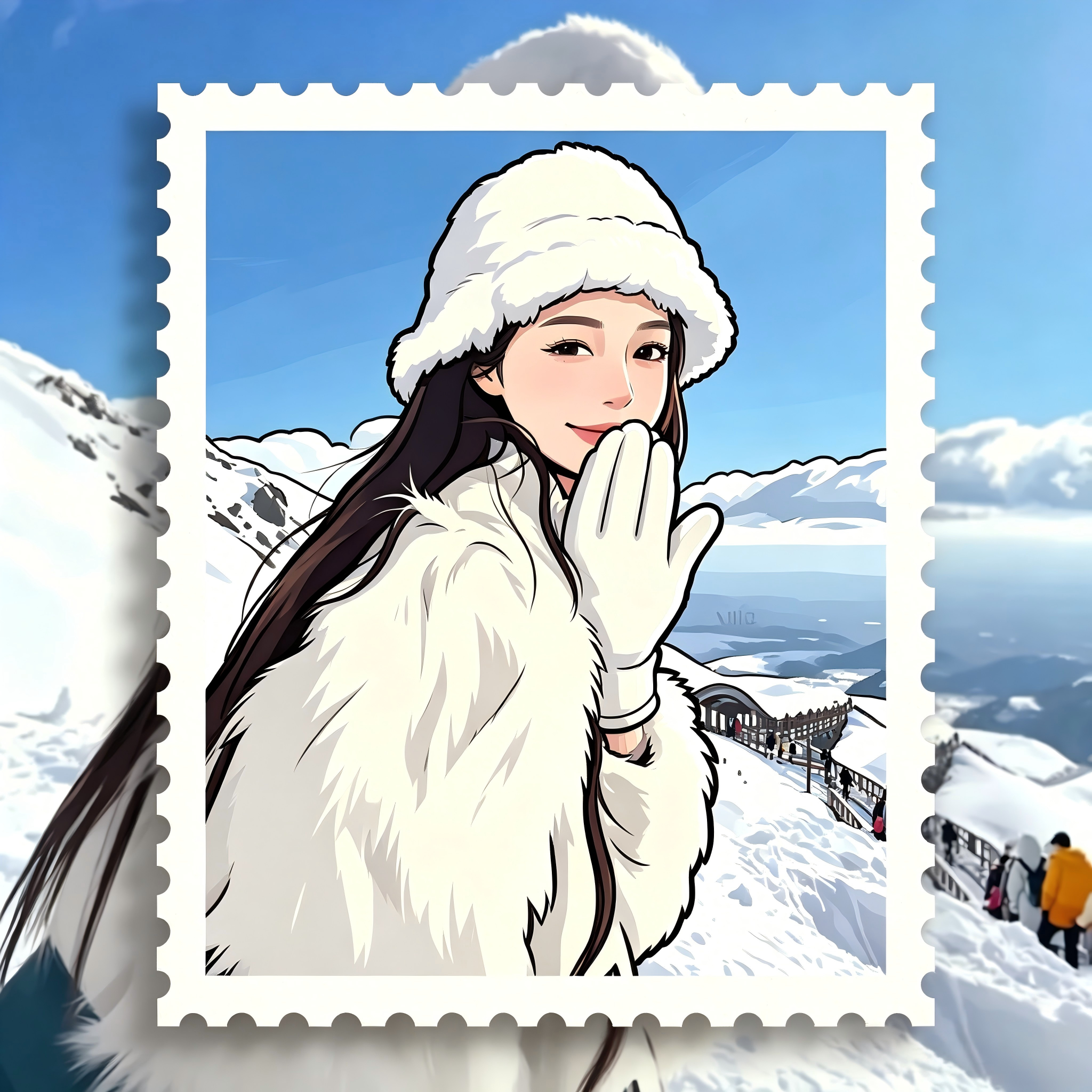 Postage stamp effect: vintage commemorative style with classic engraving aesthetics
