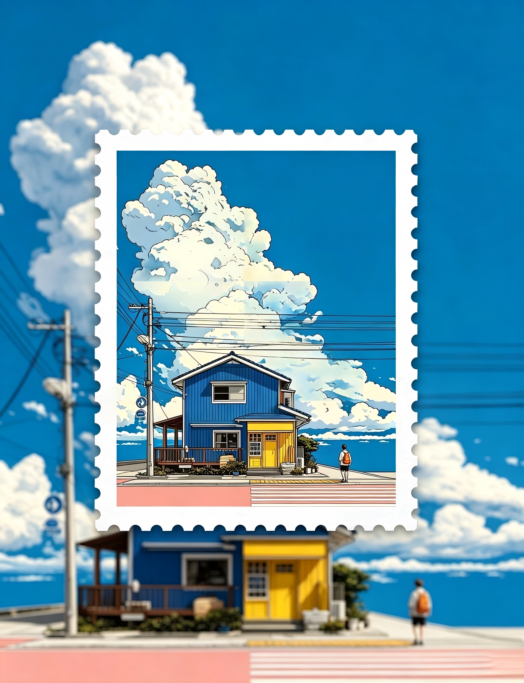 Postage stamp effect preview — vintage stamp illustration sample