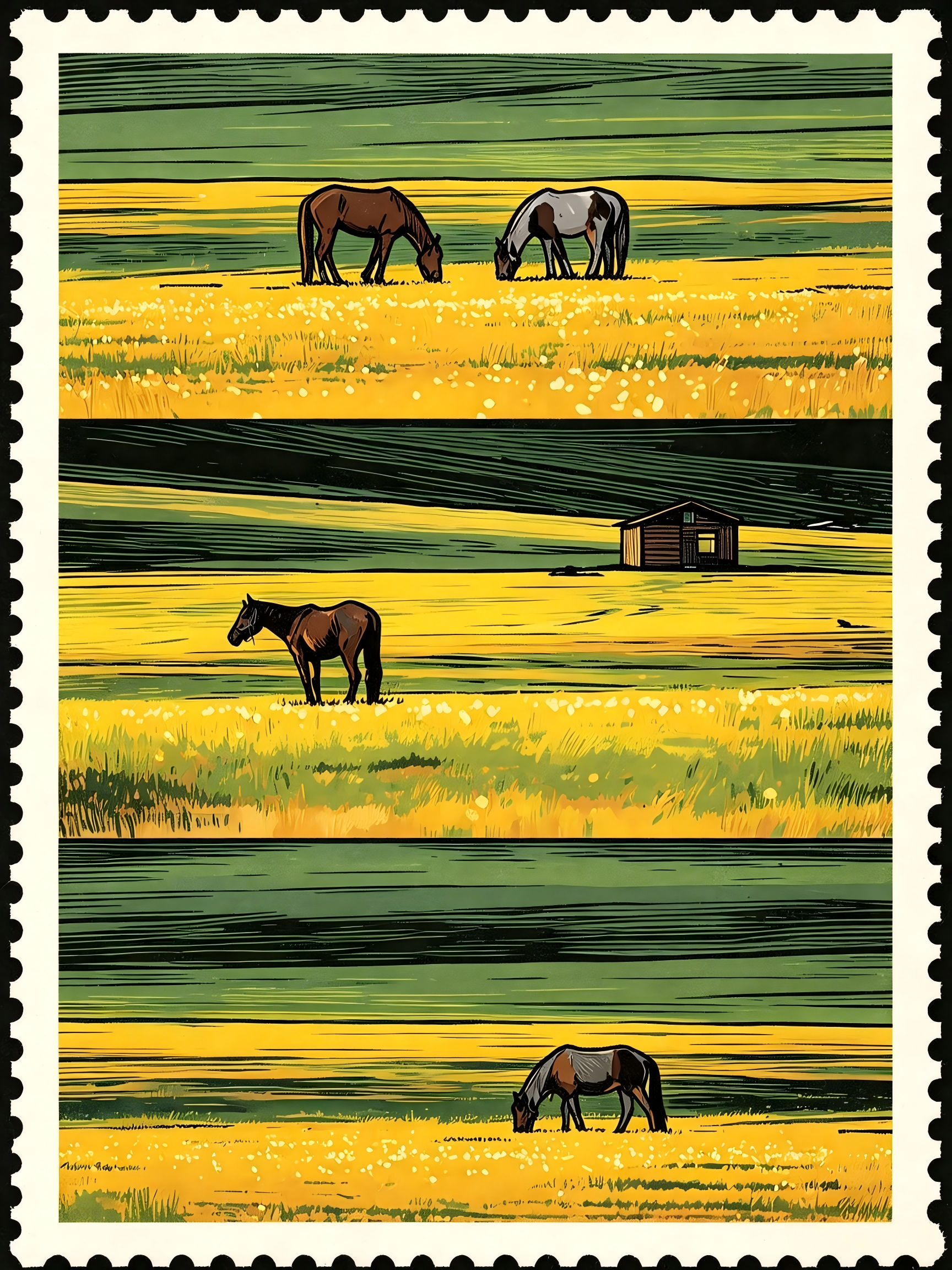 Postage stamp effect photo tips example — vintage stamp illustration sample