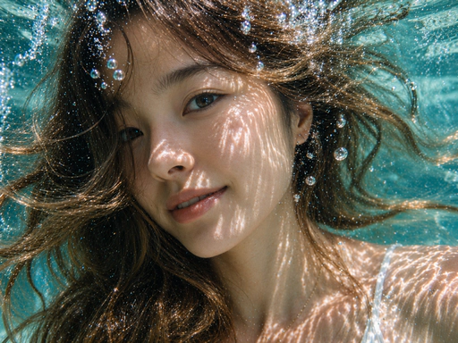 Prompt ChatGPT 水中セルフィーポートレートの作例